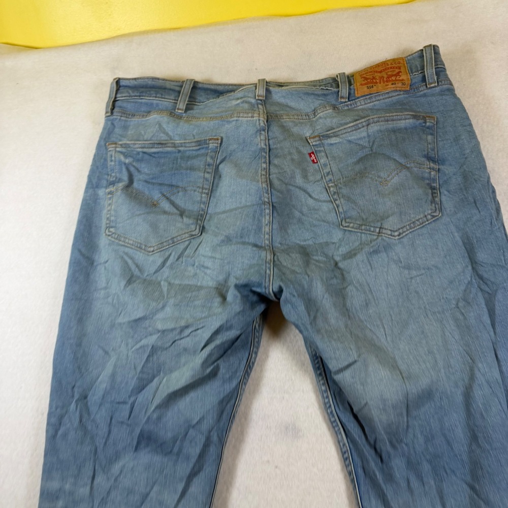 Levis 514 Straight Fit Mens Jeans Light Wash Blue Denim 40x30 514-0722